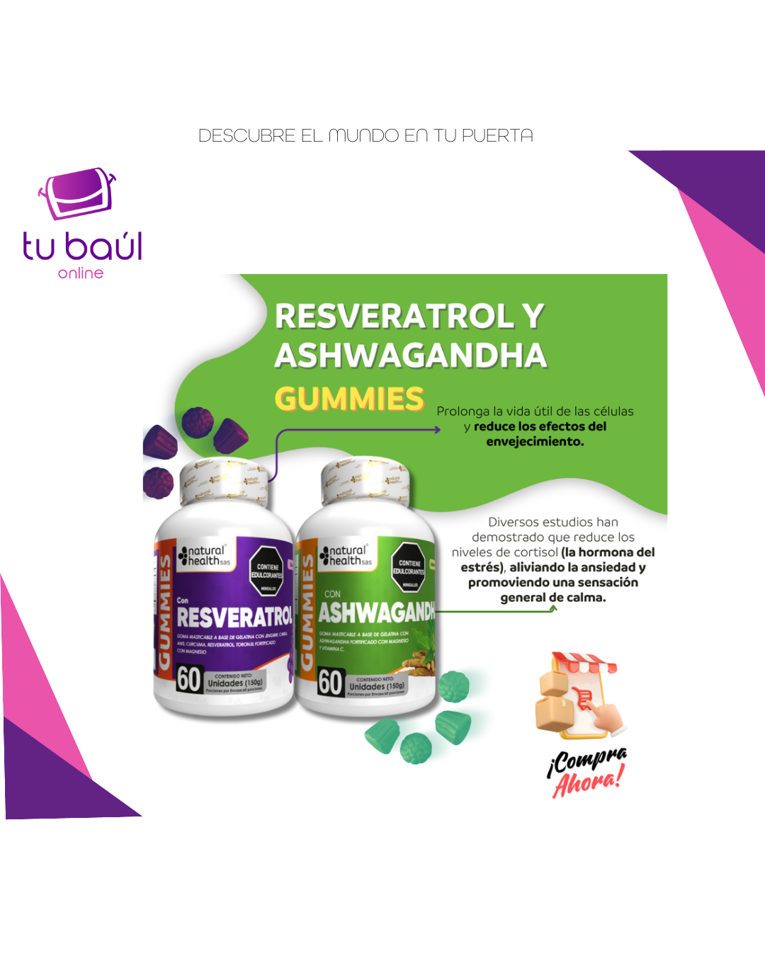 Pack Bienestar Total – Ashwagandha + Resveratrol en gomitas