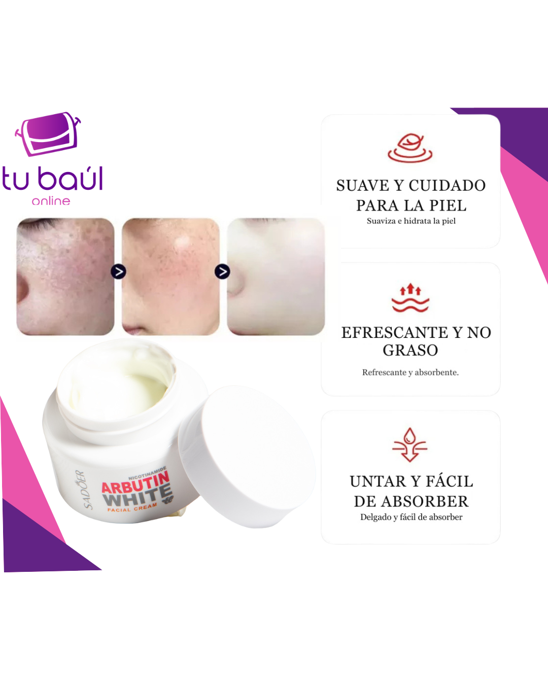 Crema Aclarante Arbutina y Nicotinamida de SADOER