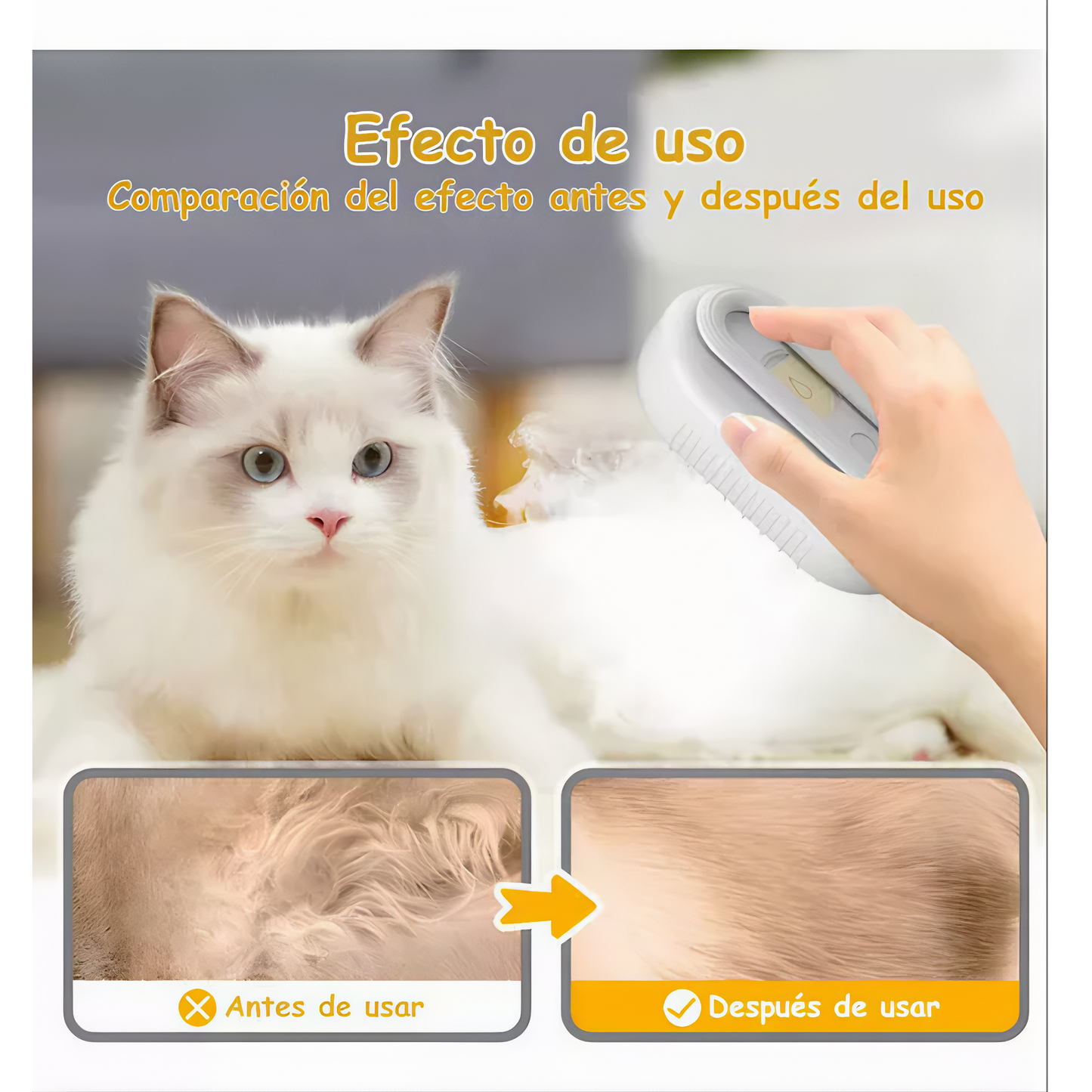 Cepillo de Aseo mascotas con Pulverización