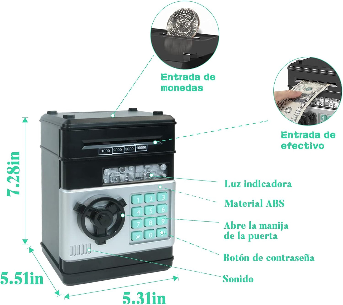 Alcancía Electrónica Roba Billetes Caja