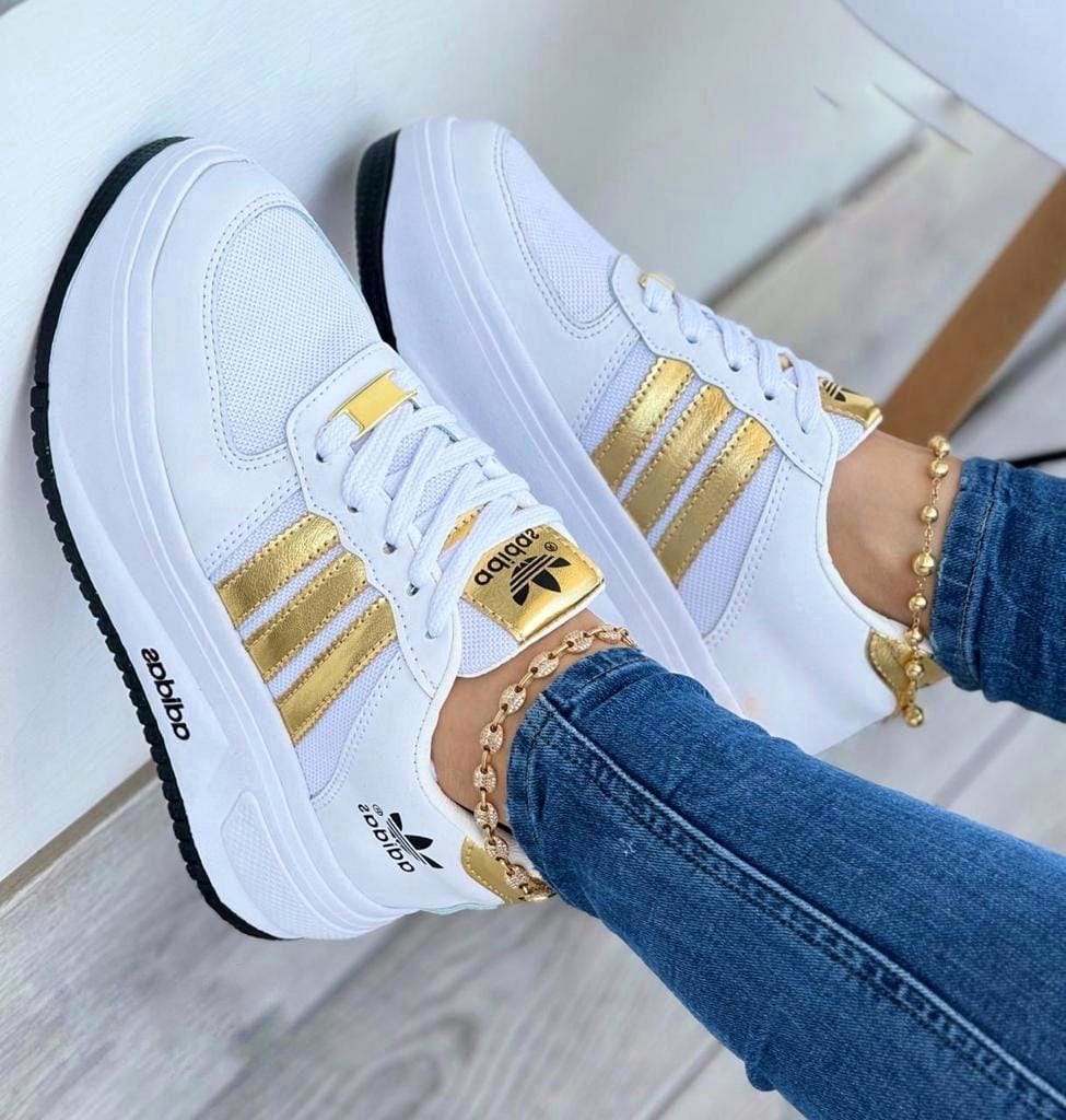 Tenis Adidas Diamond Blanco Dorado