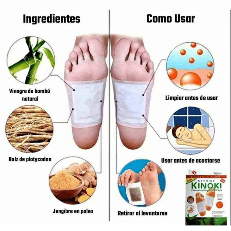 CAJA DE PARCHES DETOX KINOKI PARA PIES